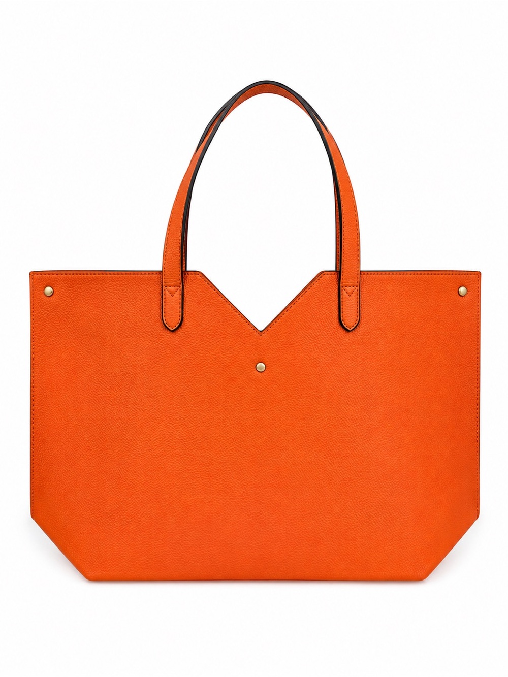 Neiman Marcus Orange and Cream Leather Tote with Tassel Detail